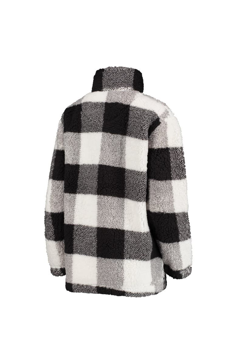 G-III 4HER BY CARL BANKS Women's G-III 4Her by Carl Banks Black Pittsburgh Steelers Sherpa Plaid Quarter-Zip Jacket, Alternate, color, Black