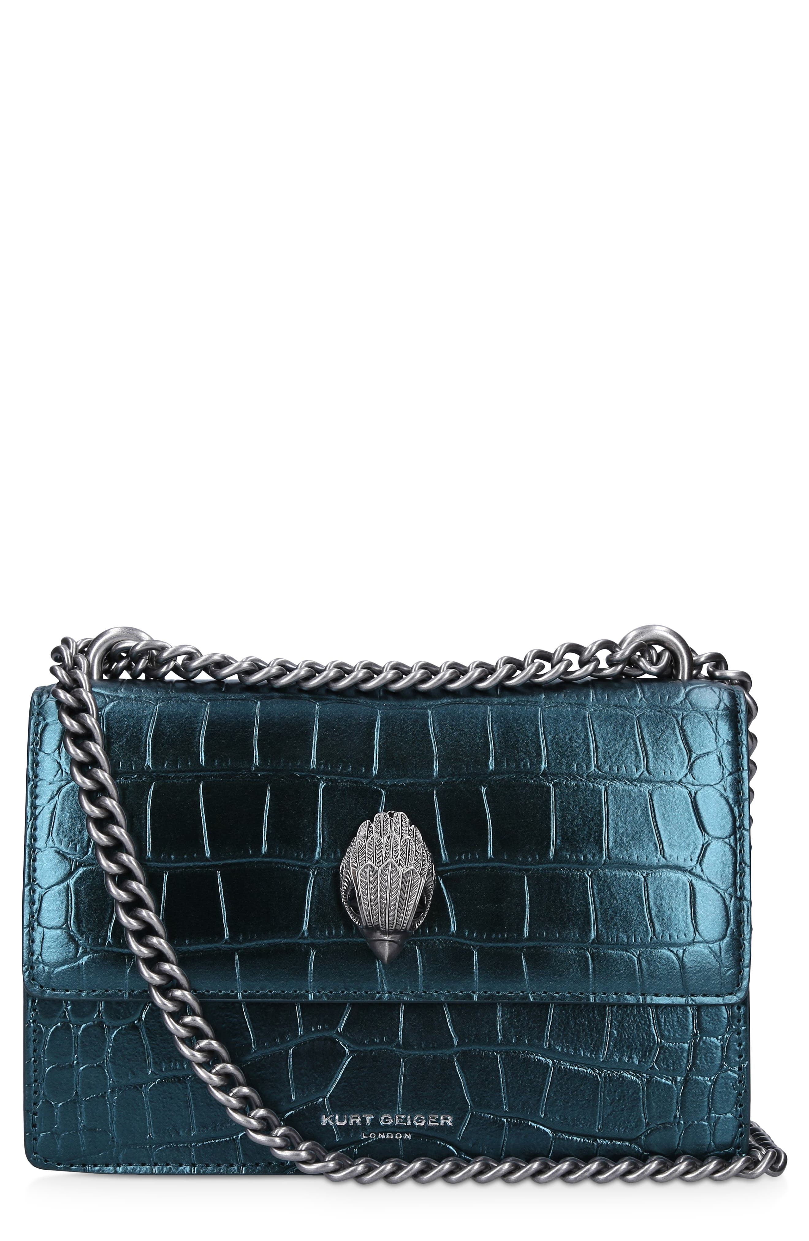 Kurt Geiger London Small Shoreditch Metallic Leather Crossbody Bag, Main, color, 