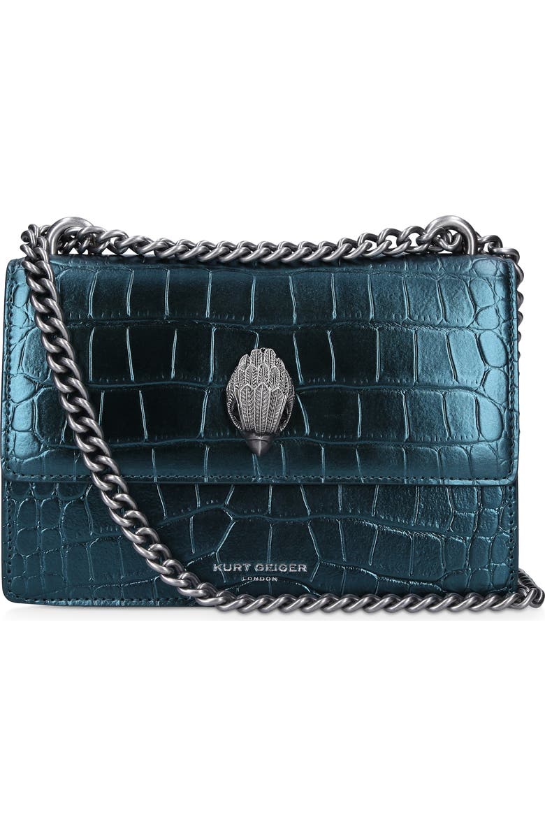 Kurt Geiger London Small Shoreditch Metallic Leather Crossbody Bag, Main, color,