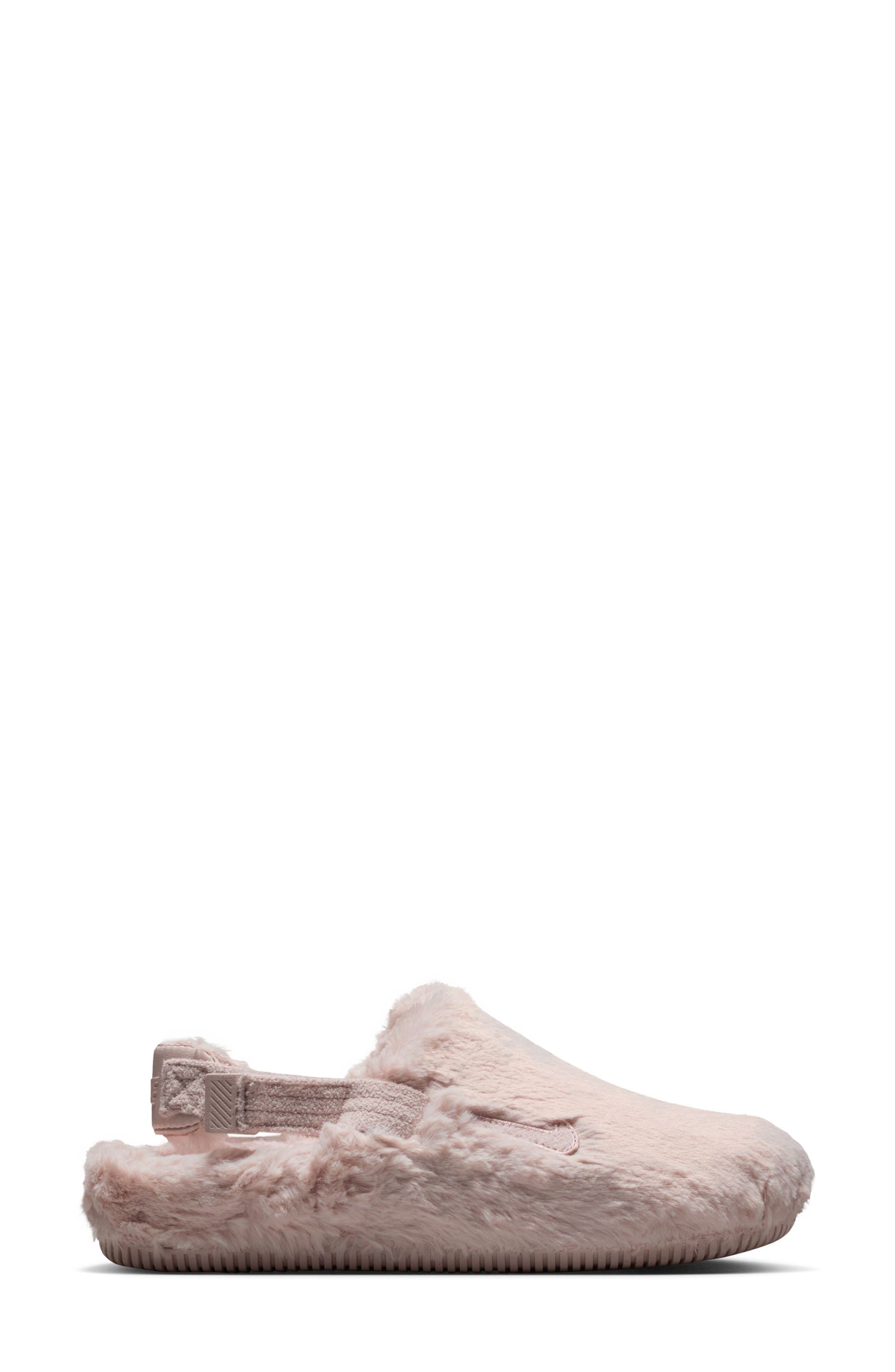 Nike Calm Faux Fur Mule, Alternate, color, Clay Red/ Clay Red