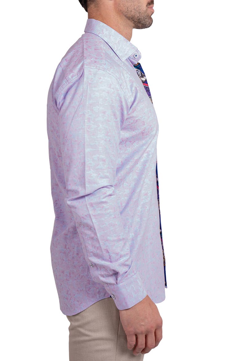Fibonacci Ascension Contemporary Fit Button-Up Shirt, Alternate, color, PINK