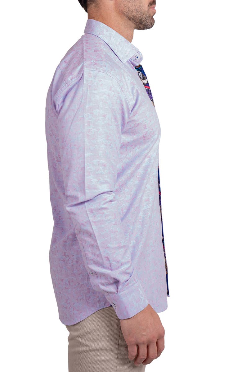 Maceoo Fibonacci Ascension Contemporary Fit Button-Up Shirt, Alternate, color, Pink