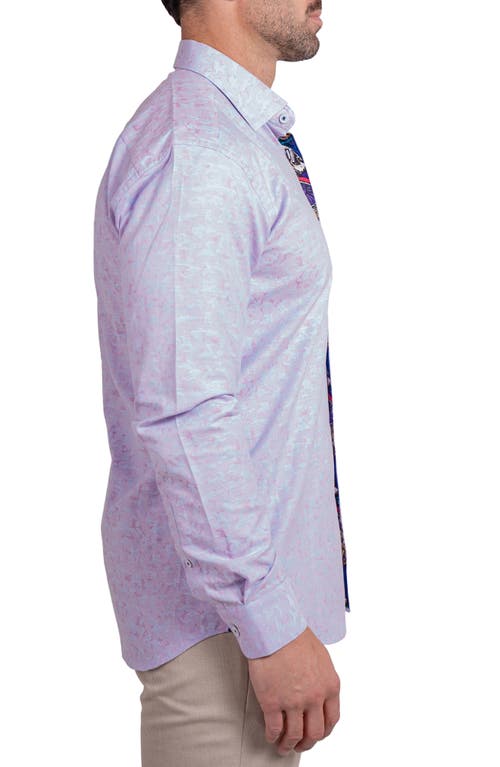 Maceoo Fibonacci Ascension Contemporary Fit Button-up Shirt In Purple