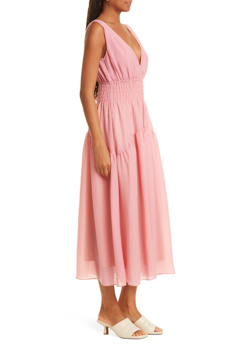 Vince V-Neck Sleeveless Dress, Alternate, color, Rosetta