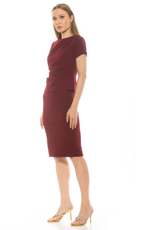 Alexia Admor Robin Jewel Neck Midi Dress In Burgundy