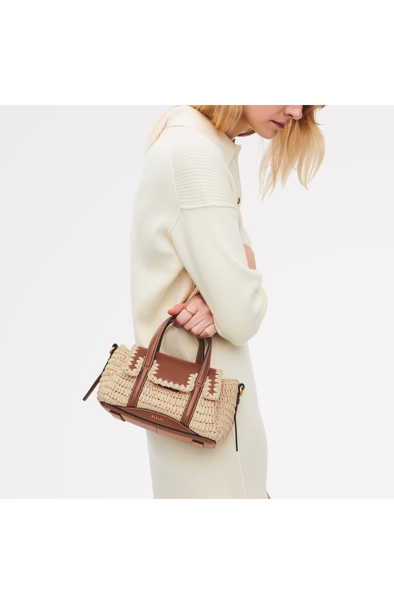 Radley The Chancery - Raffia Small Flapover Woven Satchel Bag, Alternate, color, Natural