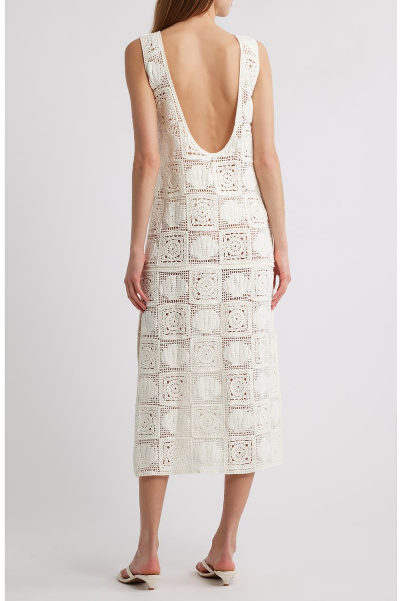 Calla Crochet Midi Dress, Alternate, color, WHITE SEA SHELL CROCHET