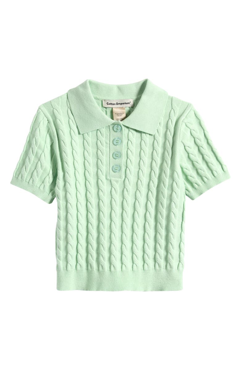 Cotton Emporium Kids' Cable Polo Sweater, Main, color,