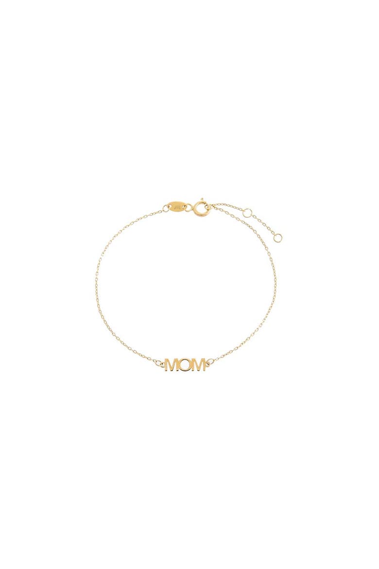 Solid Mom Nameplate Bracelet 14K, Main, color, 14K Gold