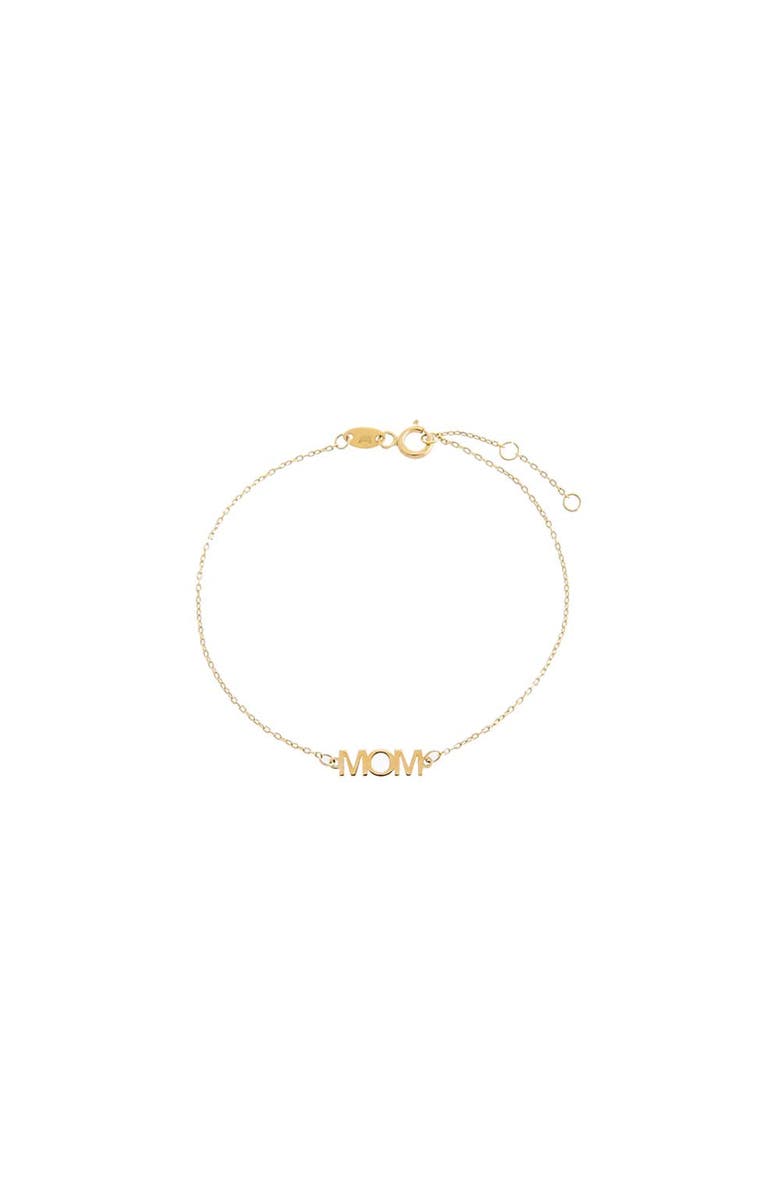 BY ADINA EDEN Solid Mom Nameplate Bracelet 14K, Main, color, 14K Gold