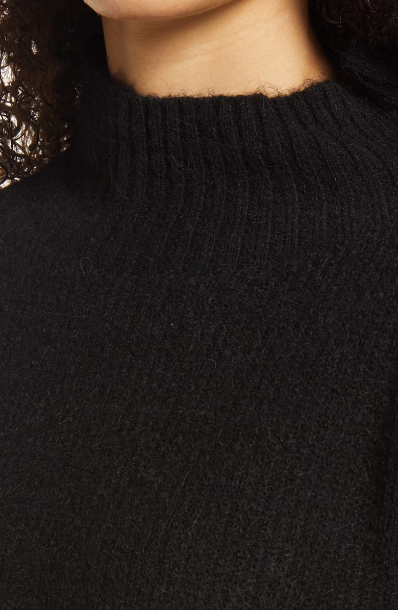 Topshop Mock Neck Crop Sweater, Alternate, color,