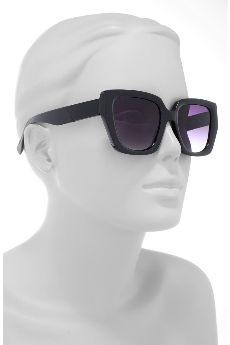 Cat Eye Sunglasses, Alternate, color, BLACK