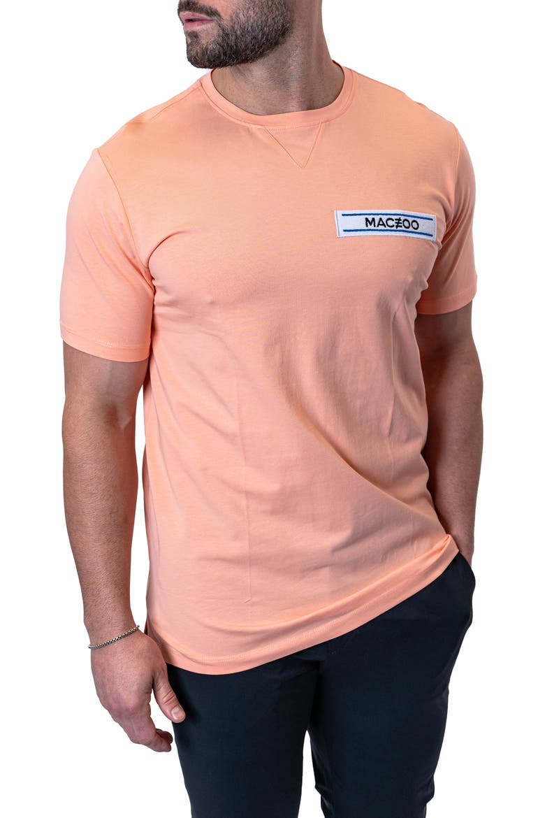 Baron Peachpink Logo Patch Stretch Cotton T-Shirt, Alternate, color, PINK