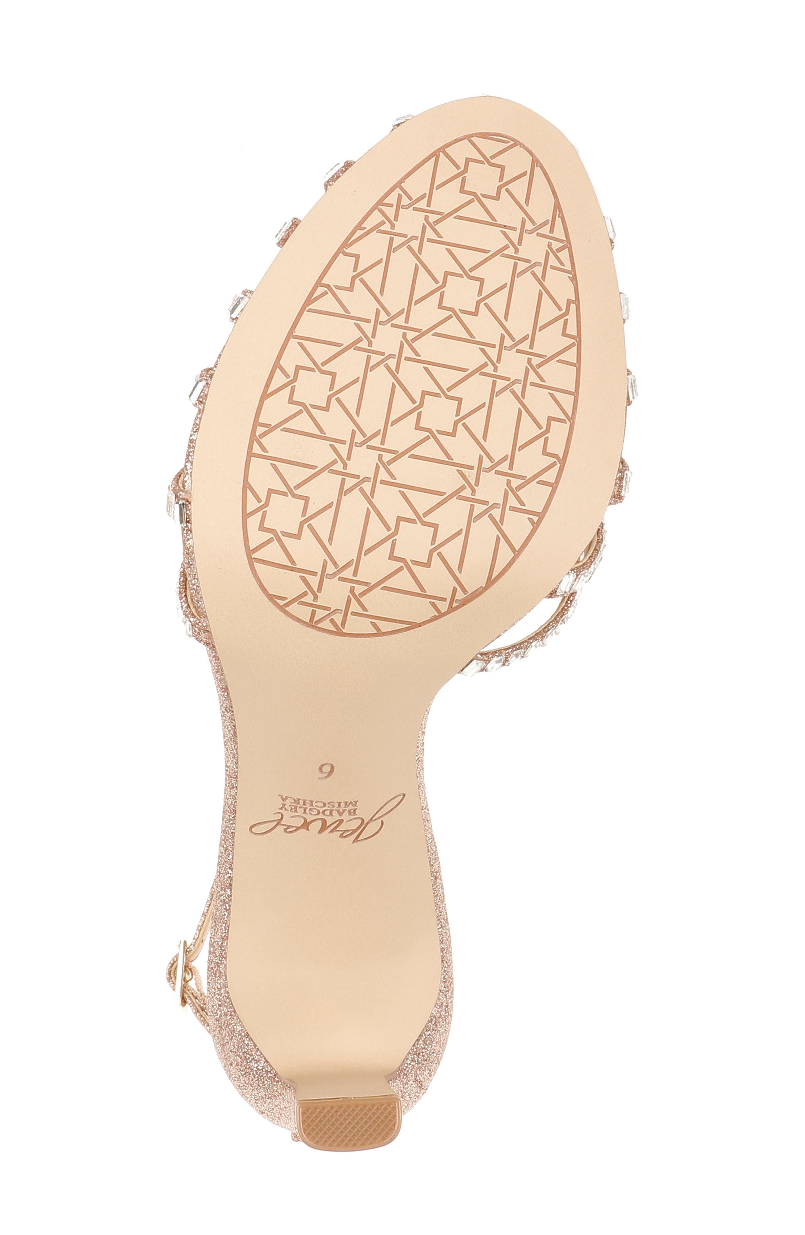 Polly Ankle Strap Pump, Alternate, color, ROSE GOLD GLITTER