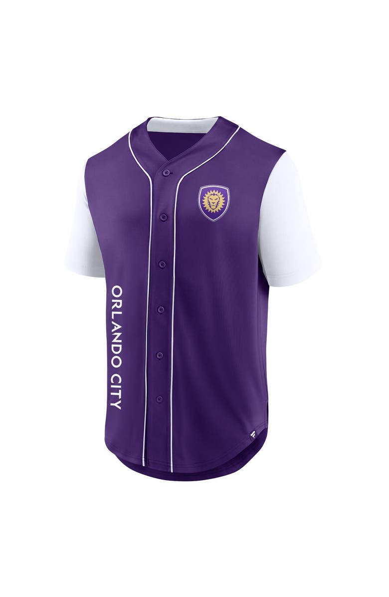 FANATICS Men's Fanatics Branded Purple Orlando City SC Balance Fashion Baseball Jersey, Alternate, color, 