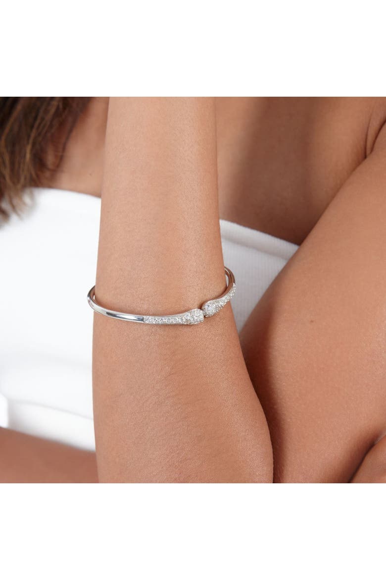 Skinny Drip Twist Bangle, Alternate, color, Sterling Silver