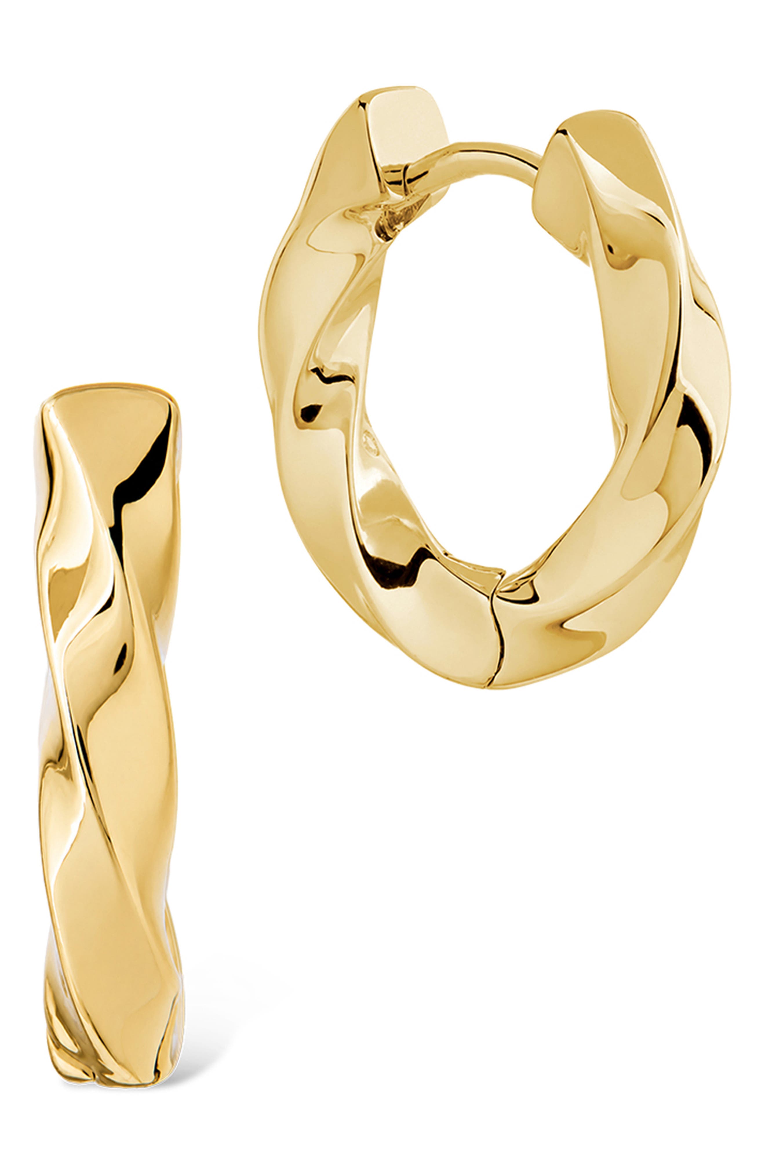Chunky Twist Huggie Hoop Earrings