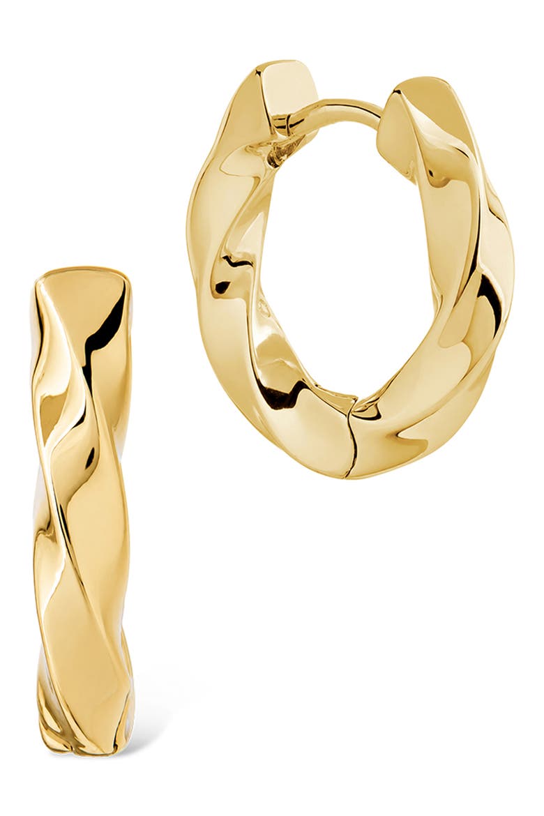 Chunky Twist Huggie Hoop Earrings, Main, color, GOLD