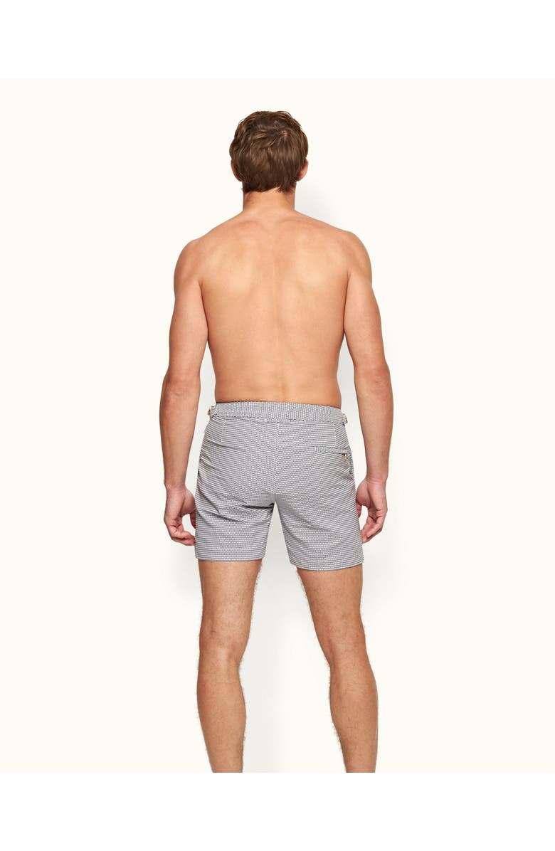 Orlebar Brown Bulldog X Jacquard Mid-Length Swim Shorts, Alternate, color, Navy/Cloud