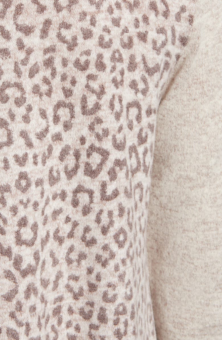 Bobeau Marled Front Patterned Back Top, Alternate, color, 