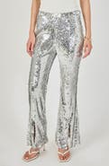 Endless Rose Sequin Slit Leg Flare Pants