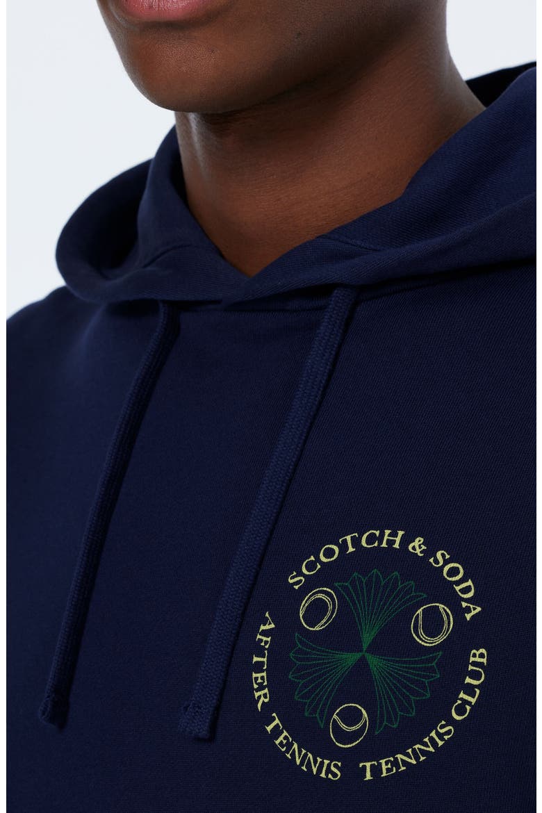 Scribble Cotton Graphic Hoodie, Alternate, color, NAVY