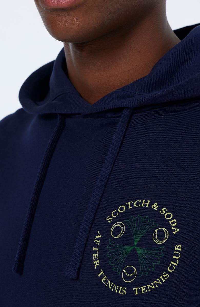Scotch & Soda Scribble Cotton Graphic Hoodie, Alternate, color, Navy