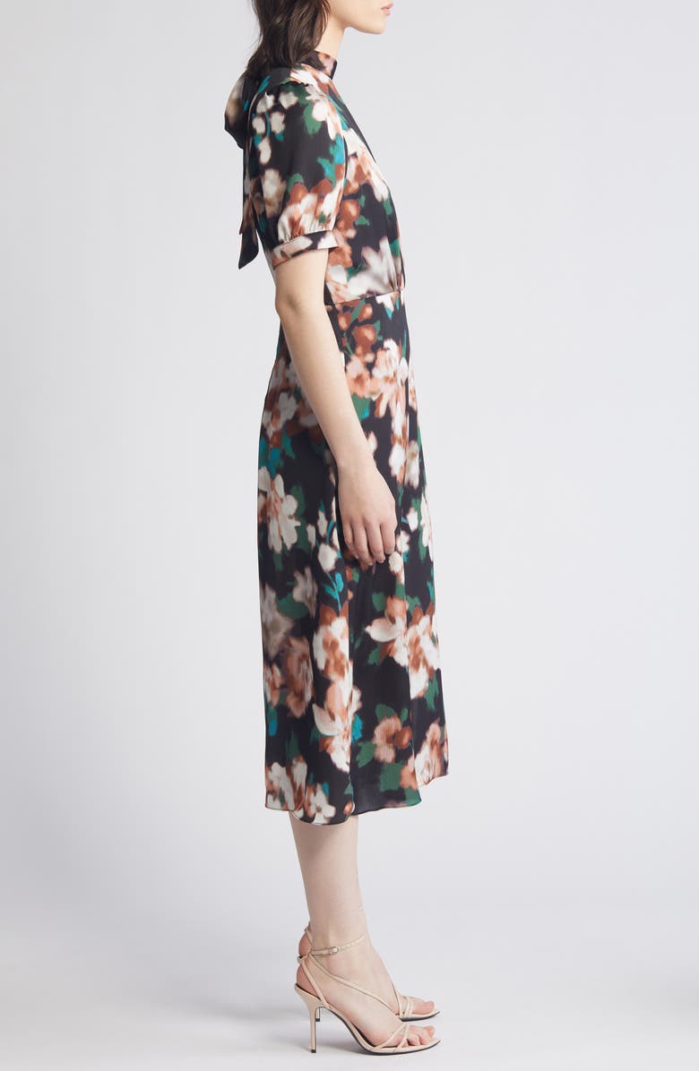Julia Jordan Floral Print Mock Neck Dress, Alternate, color, 