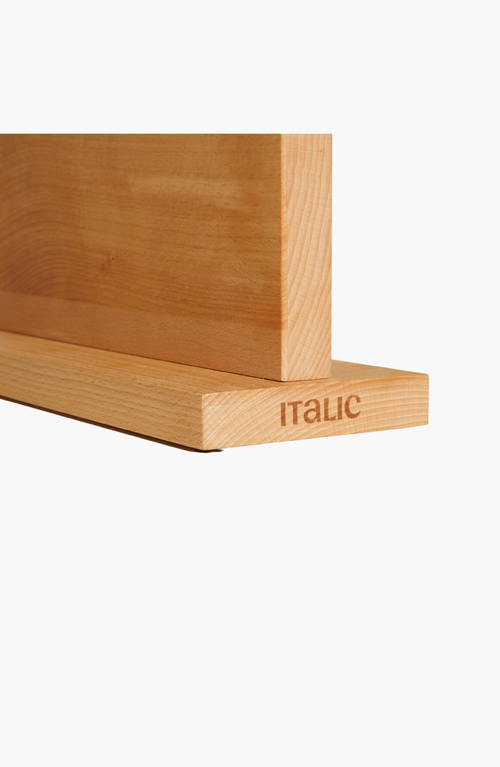 Italic European Beech Wood Magnetic Knife Block In Light Brown/beige