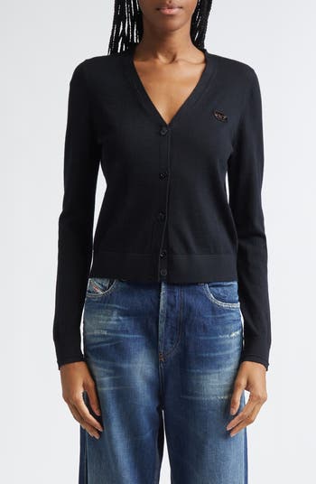 M-Alima Oval D Logo Wool Cardigan