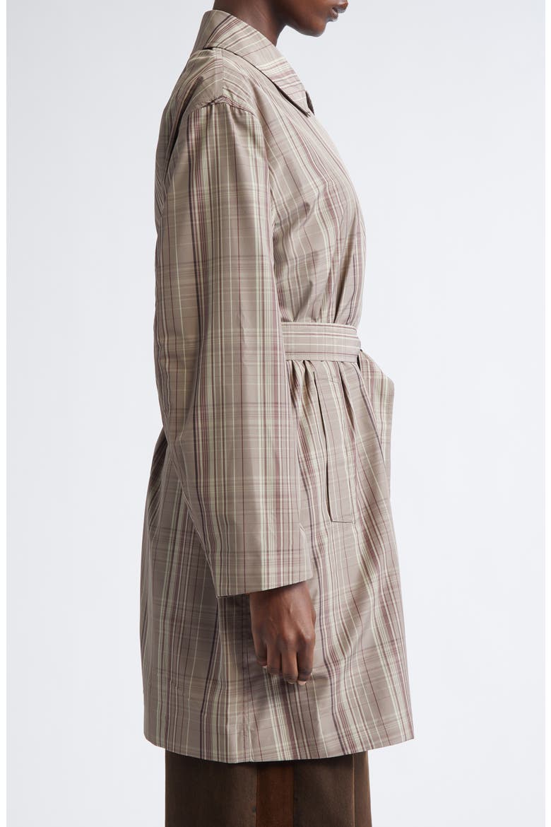 Ramblasa Plaid Belted Coat, Alternate, color, BEIGE