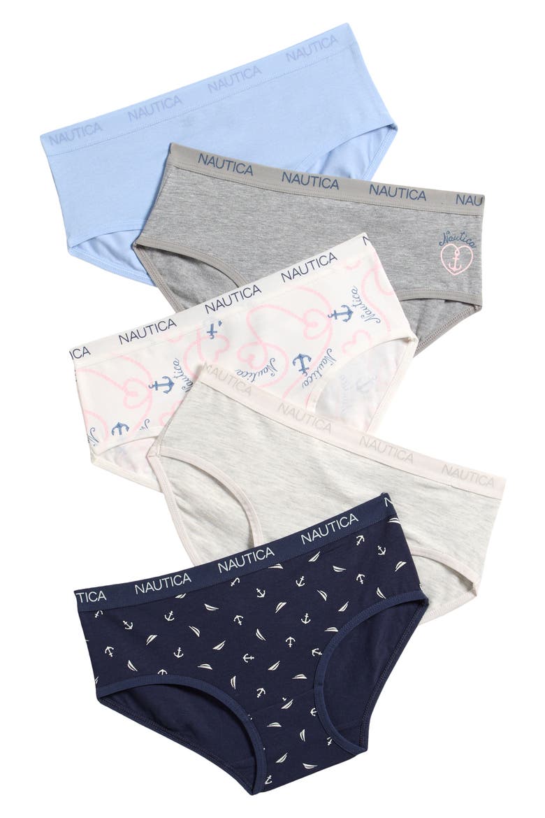 Kids' Assorted 5-Pack Bikini Briefs, Main, color, BLUE/ GREY/ IVORY/ ANCHOR