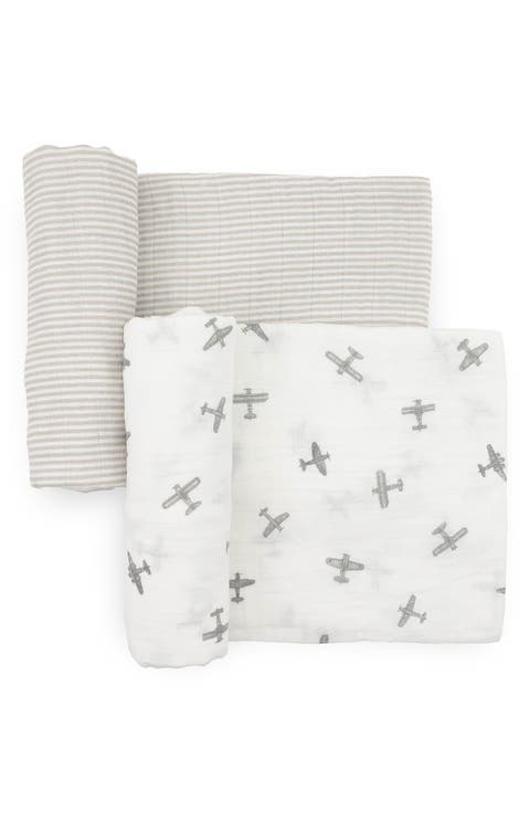 2-Pack Organic Cotton Muslin Swaddle Blanket