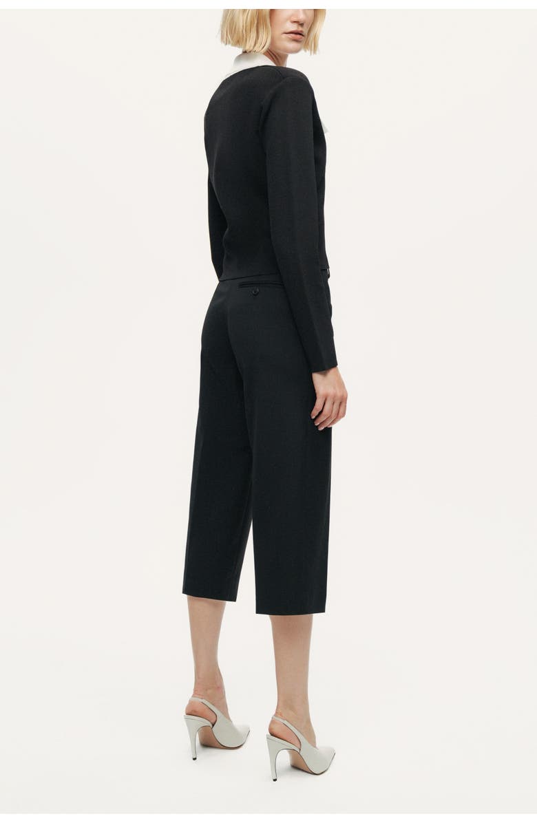 Nocturne Contrast Collar Knit Cardigan, Alternate, color, Black