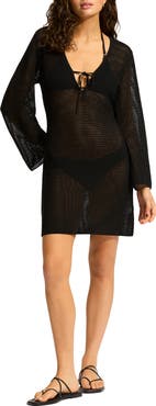 Seafolly Mesh Long Sleeve Cover-Up Dress