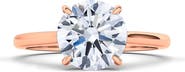 HauteCarat Round Brilliant Cut Lab Created Diamond Ring