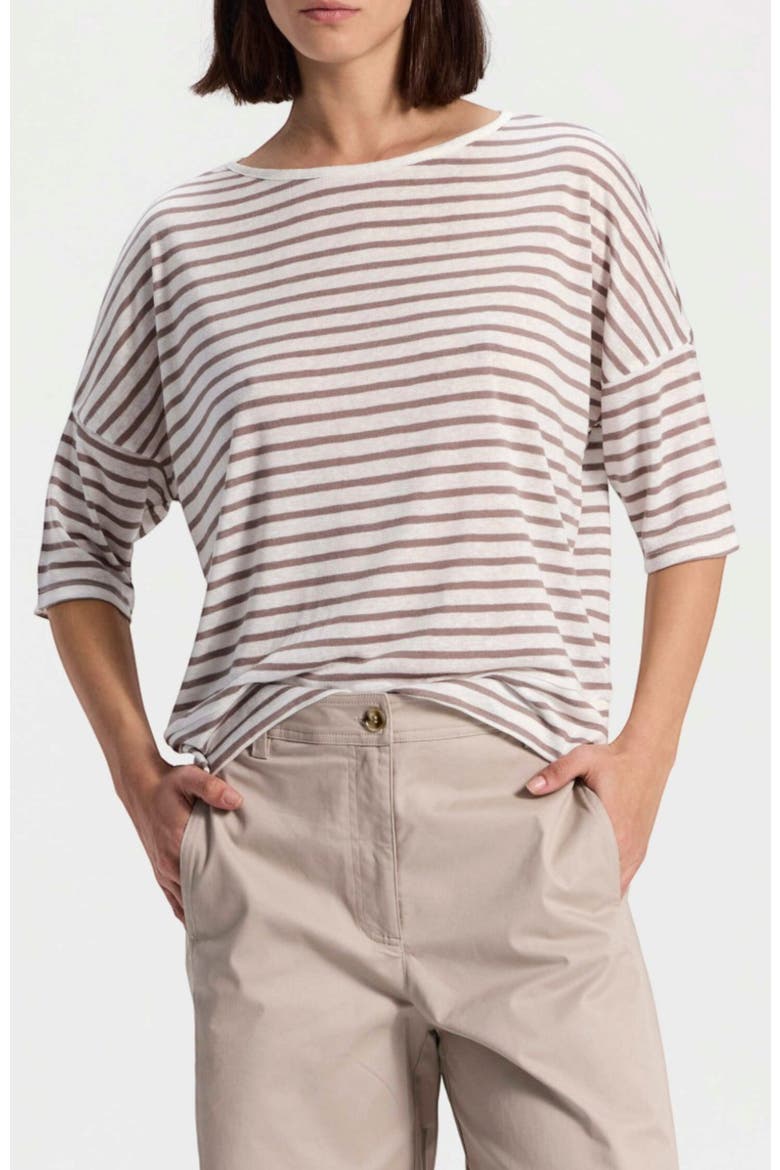 Striped T-Shirt, Main, color, Mocha Stripes