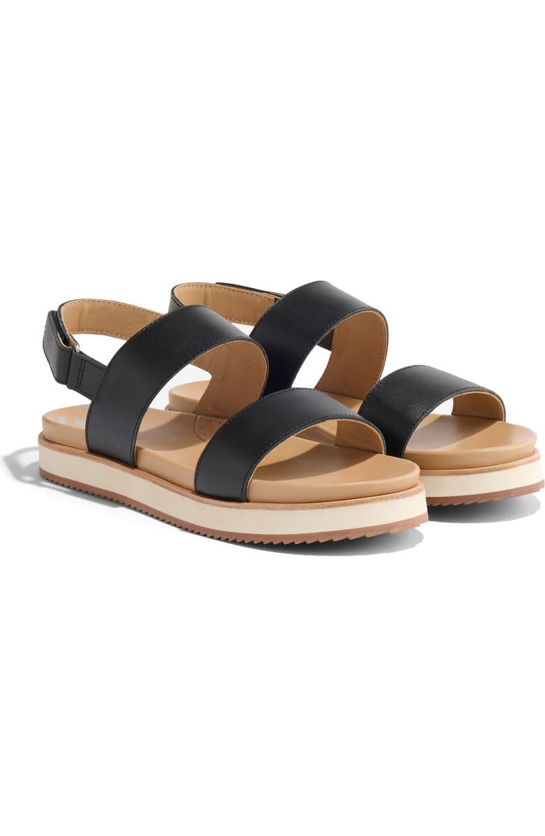 Nisolo Go-To Flatform Slingback Sandal, Main, color, Black