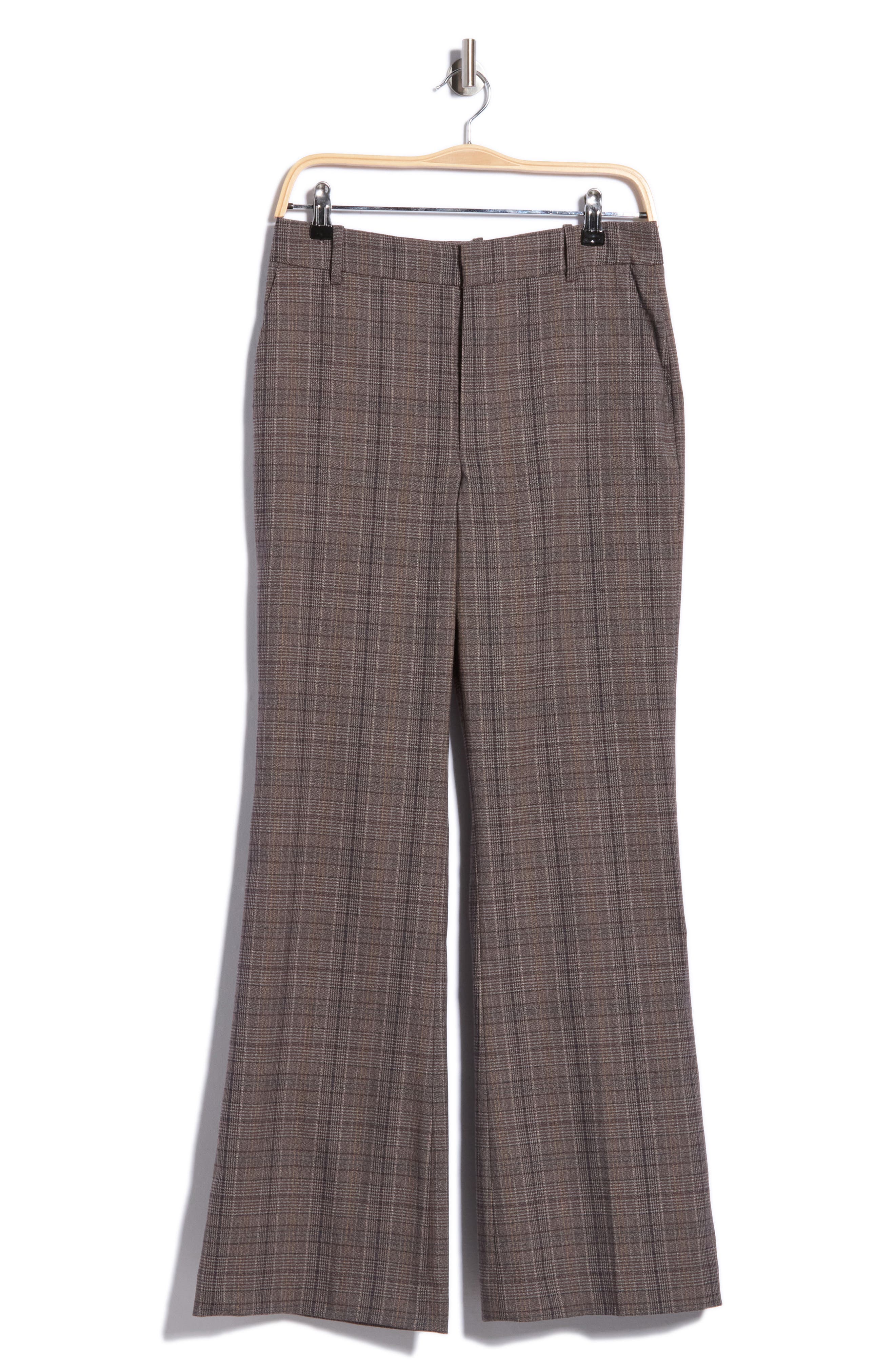 Current/Elliott High Waist Plaid Bootcut Trousers (Women) | Nordstromrack