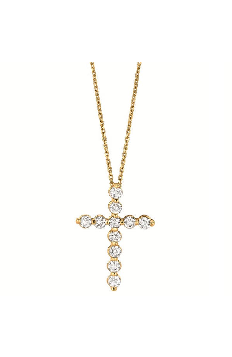 ALLUREZ Lab Diamond Cross Pendant Necklace in 14k, Alternate, color, 1.01Ct/Yellow Gold