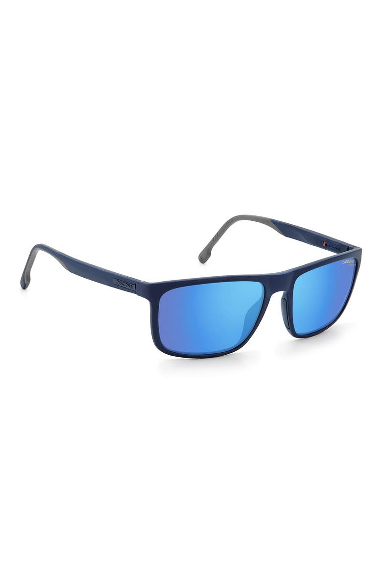 58mm Polarized Rectangle Sunglasses, Alternate, color, BLUE