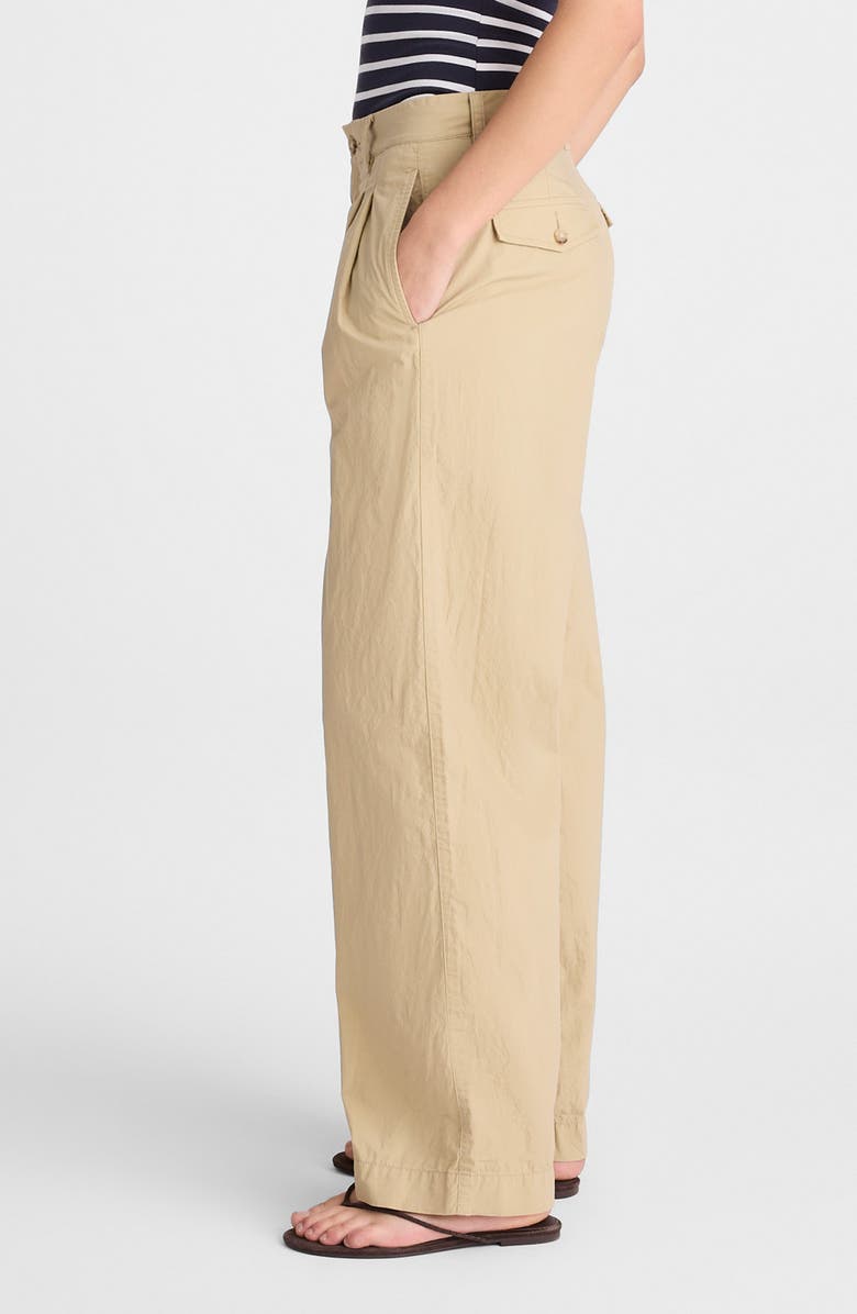 Madewell The Everyday Pleated Cotton Poplin Trousers, Alternate, color, Fennel Seed