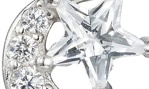 Savvy Cie Jewels Star & Moon Cubic Zirconia Stud Earrings In Metallic