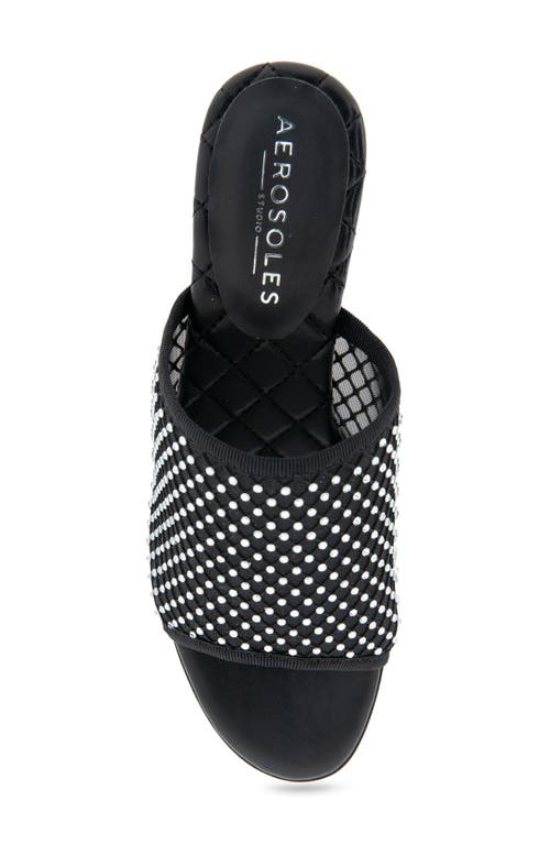 Shop Aerosoles Jamila Slide Sandal In Black/crystals Mesh Fabric