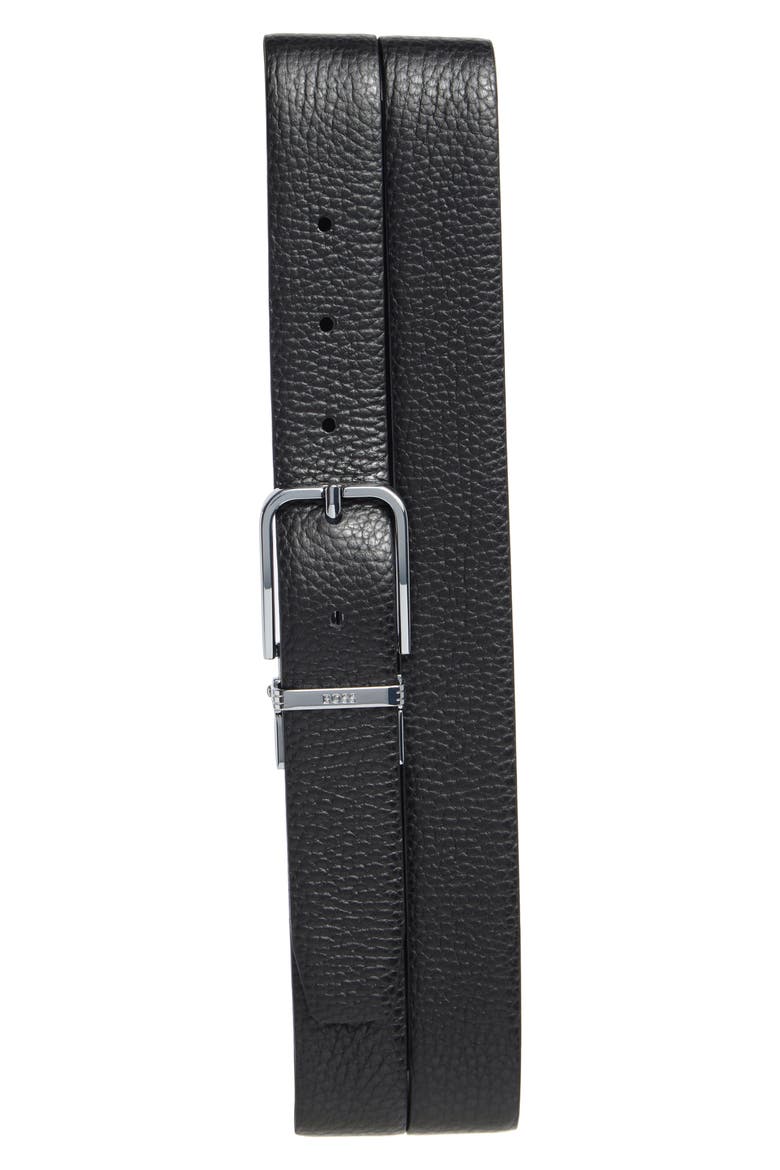 Madison Leather Belt, Main, color, BLACK