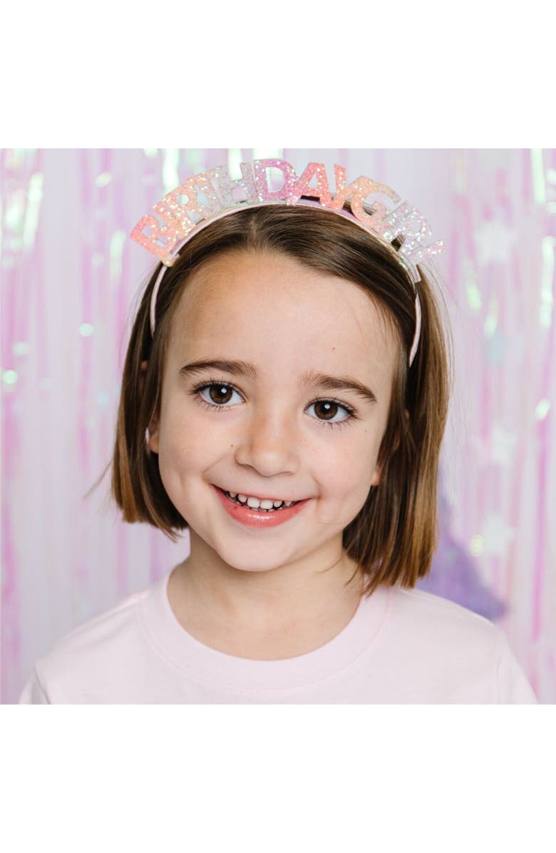 Sweet Wink Pastel Rainbow Birthday Girl Headband, Alternate, color, Multicolor