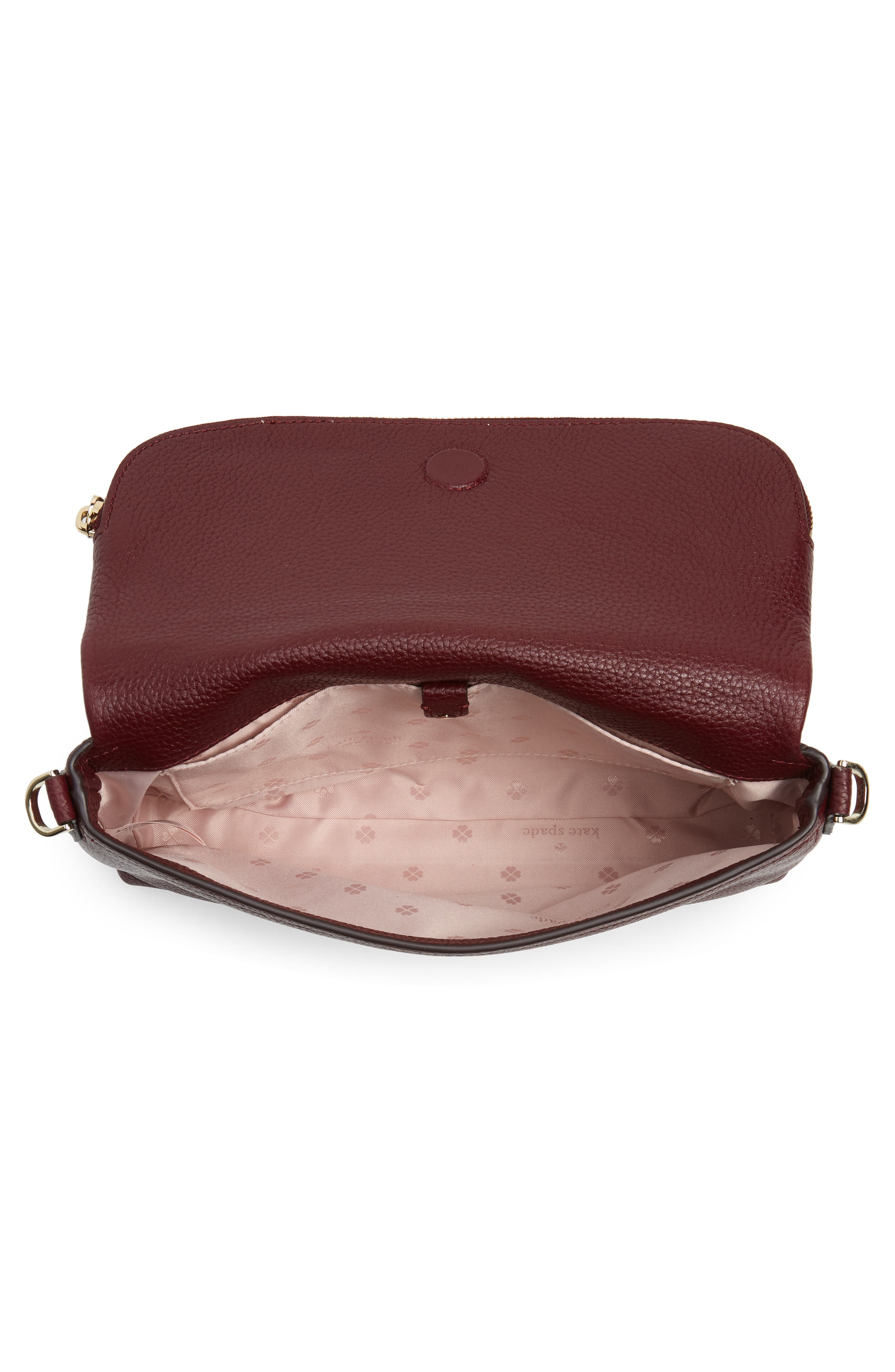 large polly leather crossbody bag, Alternate, color, CHERRYWOOD