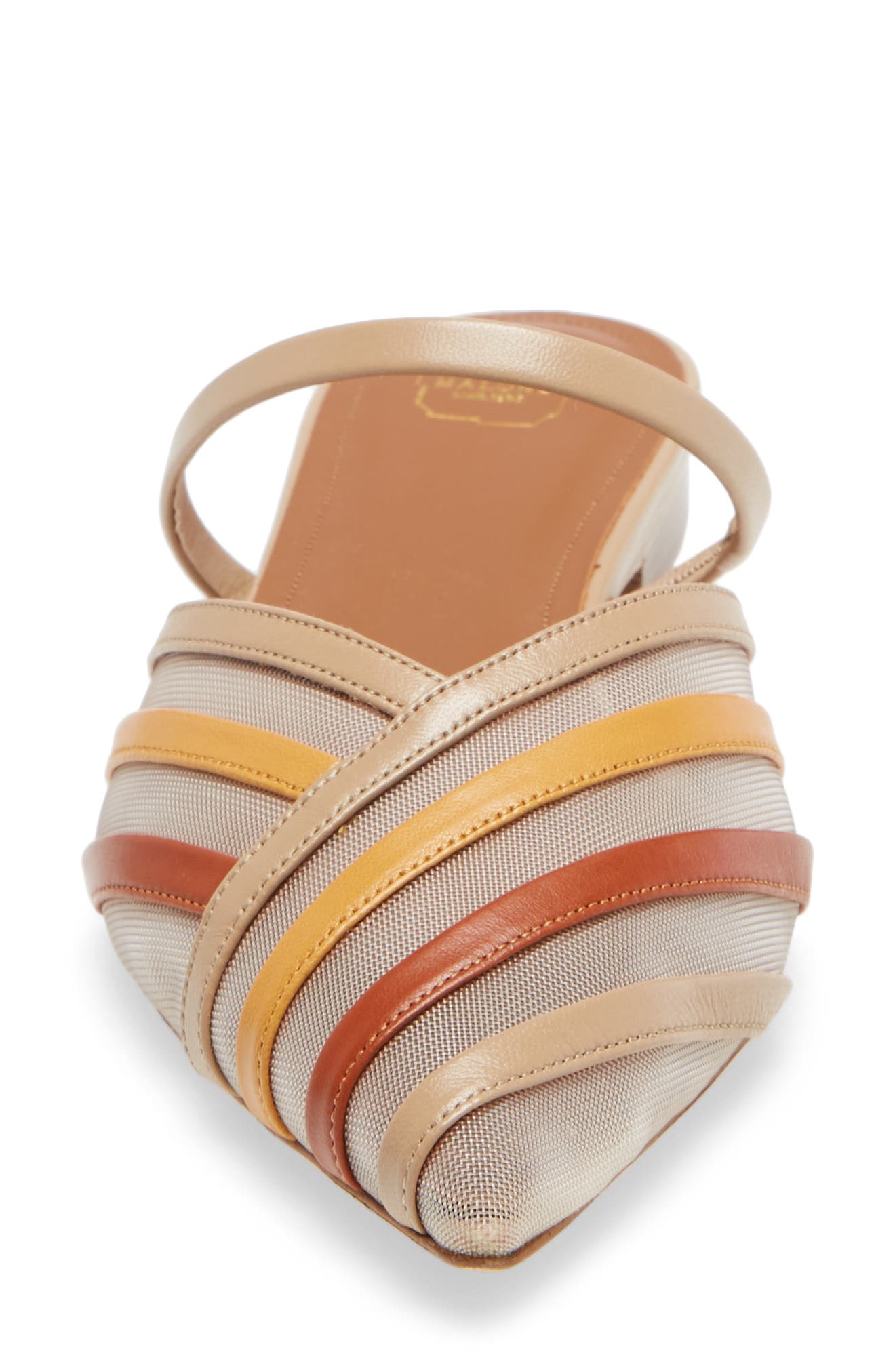 Malone Souliers Paulina Mesh & Leather Stripe Mule, Alternate, color, 