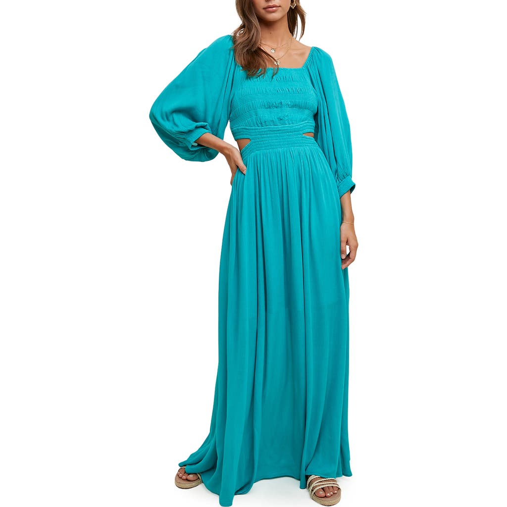WISHLIST WISHLIST BALLOON SLEEVE CUTOUT MAXI DRESS