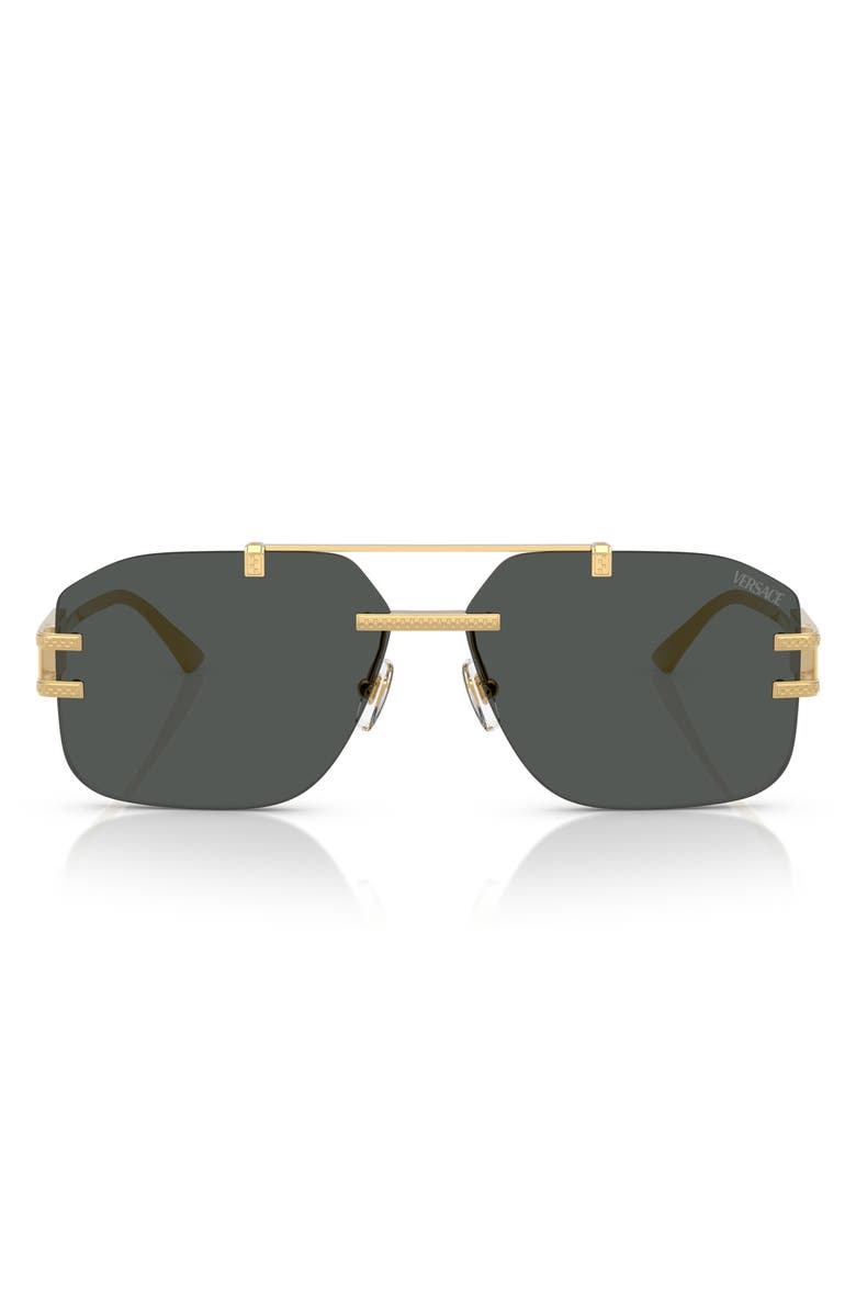 Versace 60mm Rectangular Sunglasses, Main, color,